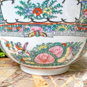 FAB Rose Medallion Punch Bowl, Chinese Porcelain image 5