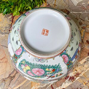 FAB Rose Medallion Punch Bowl, Chinese Porcelain image 8