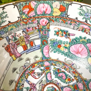 FAB Rose Medallion Punch Bowl, Chinese Porcelain image 7