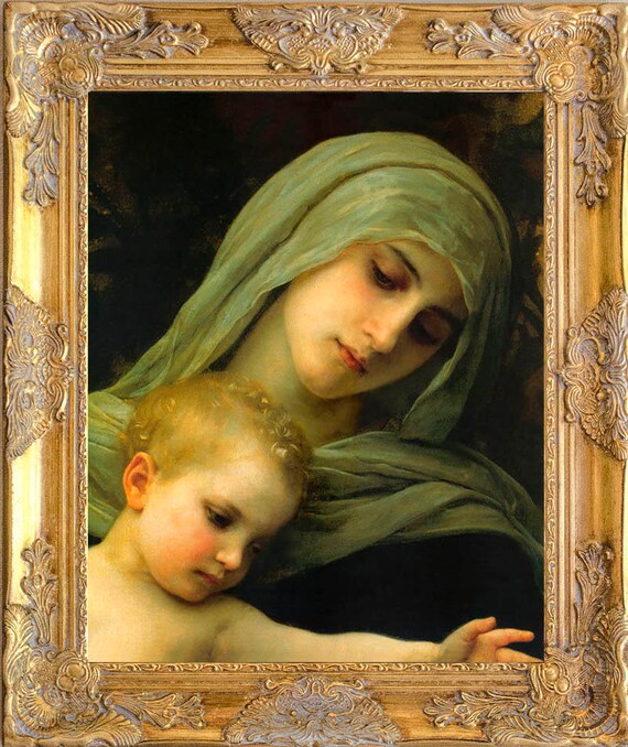 The Madonna and Christ Child Framed Print on Canvas William | Etsy