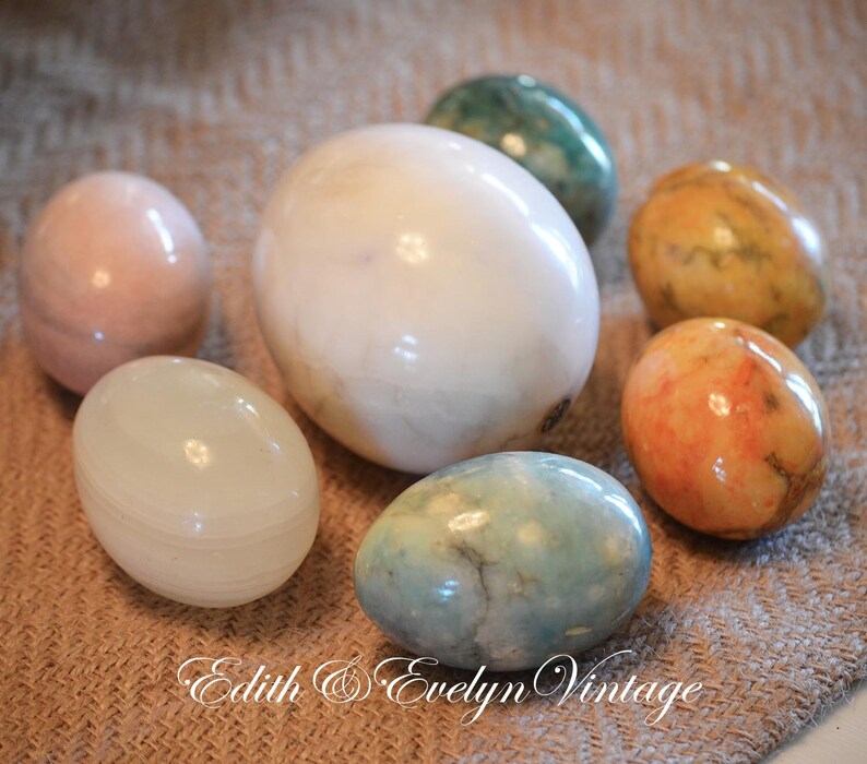 Vintage Marble Eggs Lot of Seven Made in Italy Etsy