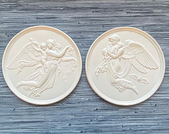 Angel Intaglios, Plaster, Night and Day, Intaglio Art