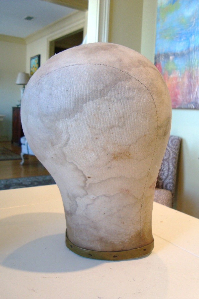 RESERVE for JamieSlye Vintage Mannequin Head Canvas Hat Form Etsy