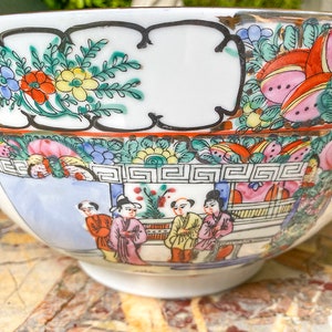FAB Rose Medallion Punch Bowl, Chinese Porcelain image 4
