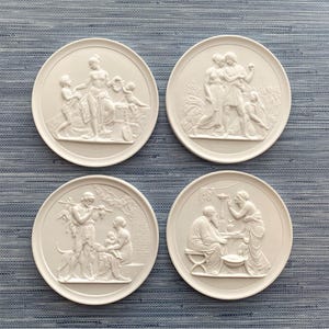 Four Seasons Intaglios, Plaster, Intaglio Art