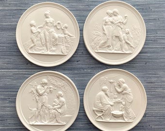Four Seasons Intaglios, Plaster, Intaglio Art