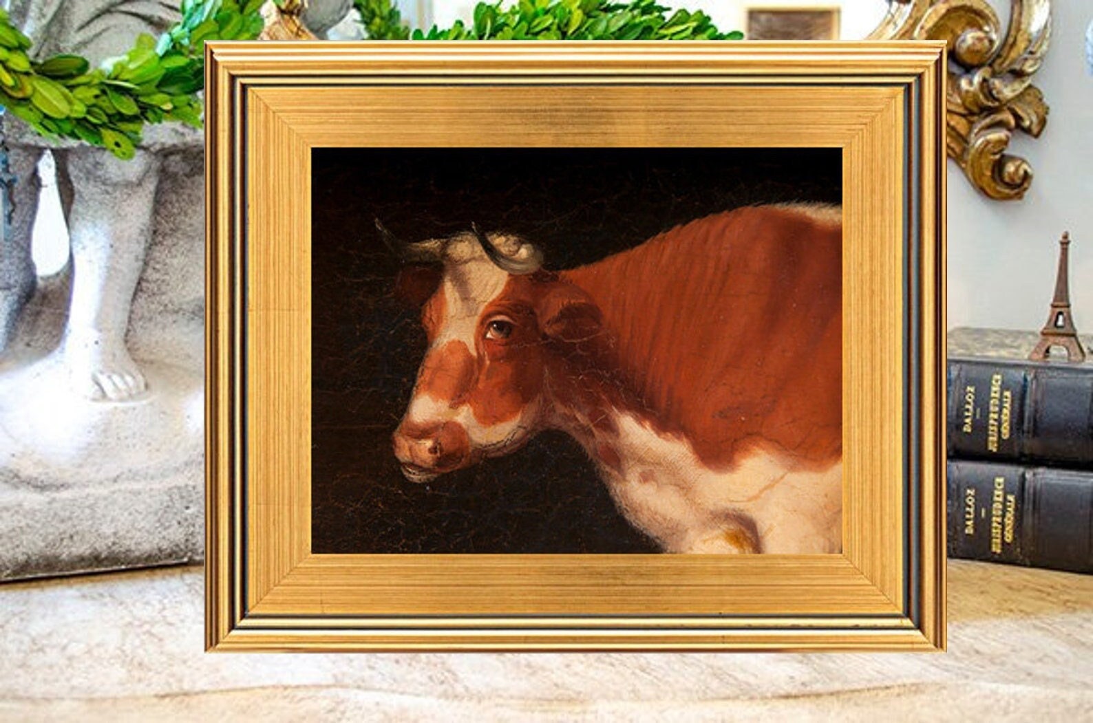 Cow Oil Painting Print on Canvas