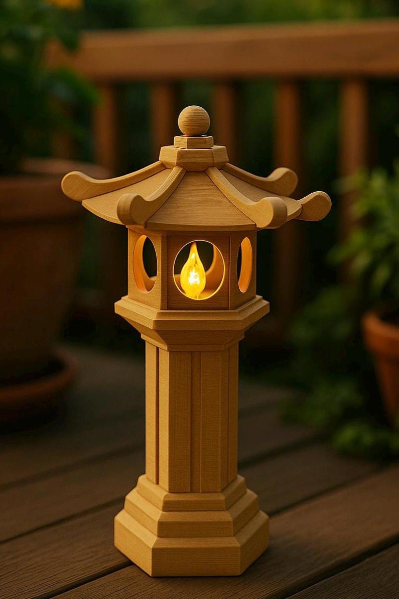 Japanese Decorative Lantern for LED Tealights | Asian Garden Lamp