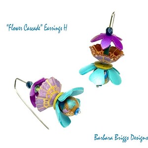 One-of-a-Kind Art Jewelry - "Flower Cascade" Earrings image 9
