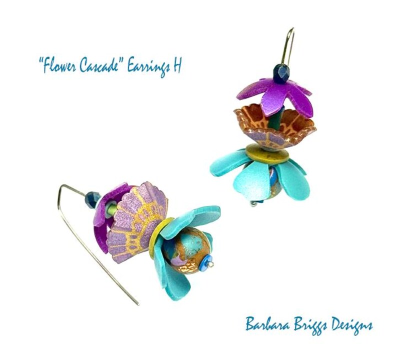 One-of-a-Kind Art Jewelry - "Flower Cascade" Earrings image 9