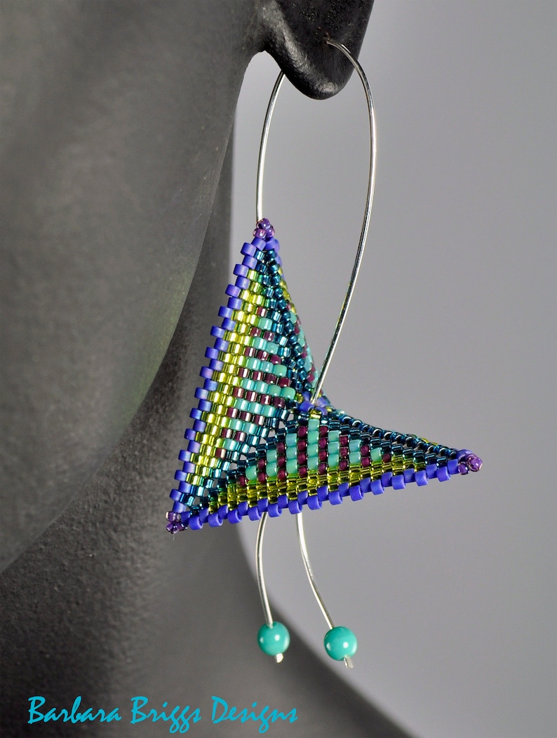 Tutorial for Color Play Warped Square Mixed Pattern Drop Earrings image 7