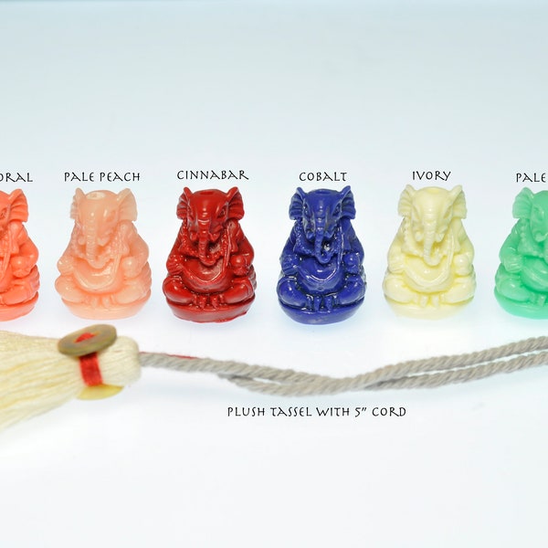 Plush Tassel and Ganesha Bead Component