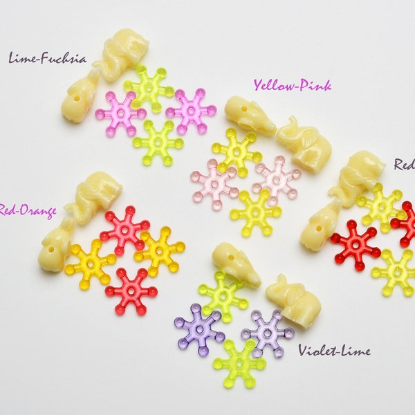 Novelty Beads - Elephant Beads with Spoke Bead Components