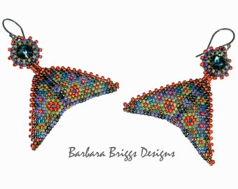 Geometric Warped Square "Mosaic Drop Earrings" Beading Kit