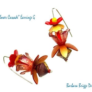 One-of-a-Kind Art Jewelry - "Flower Cascade" Earrings image 8