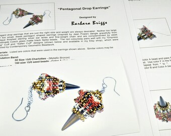 Tutorial for the "Pentagonal Drop Earrings and Variation" (inspired by Jean Power)