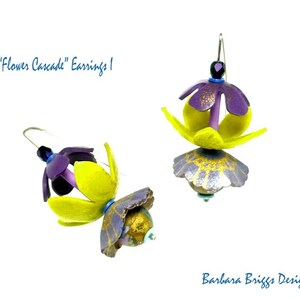 One-of-a-Kind Art Jewelry - "Flower Cascade" Earrings image 10