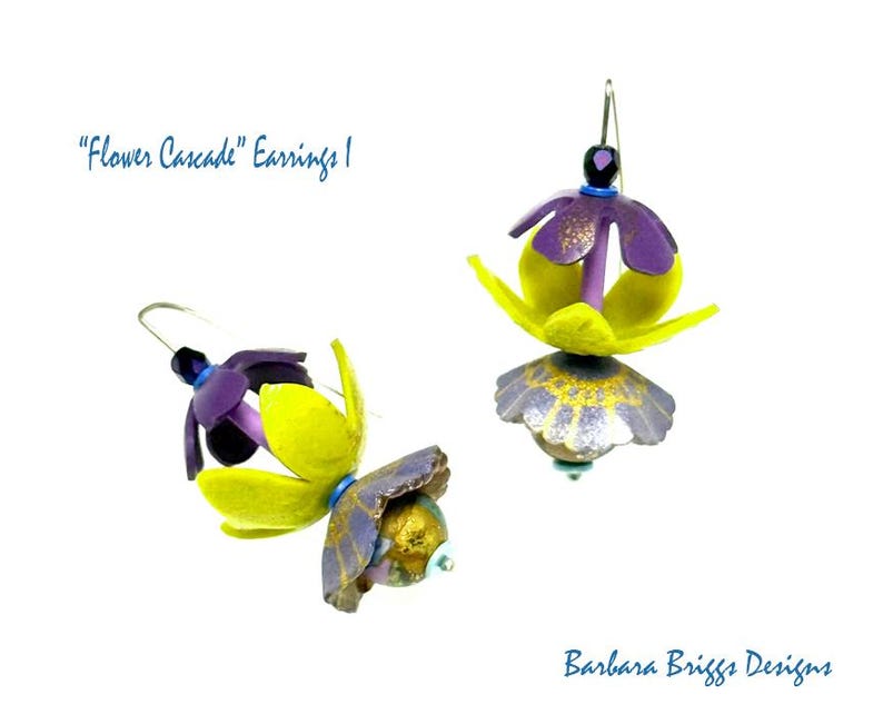 One-of-a-Kind Art Jewelry - "Flower Cascade" Earrings image 10