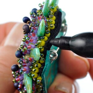 SALE Tutorial for the Marine Life Bead Embroidered Brooch image 5