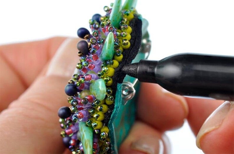 SALE Tutorial for the Marine Life Bead Embroidered Brooch image 5