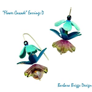 One-of-a-Kind Art Jewelry - "Flower Cascade" Earrings image 5