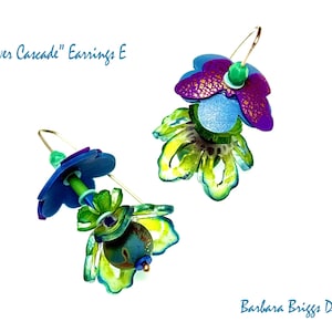 One-of-a-Kind Art Jewelry - "Flower Cascade" Earrings image 6
