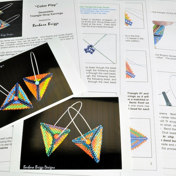 Tutorial for the "Color Play" Geometric Triangle Drop Earrings