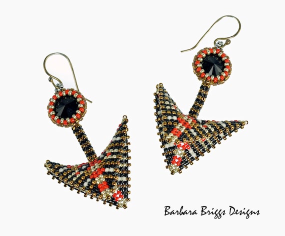 Beading Kit - "Geometric Warped Square Arrow Drop Earrings And Variations"