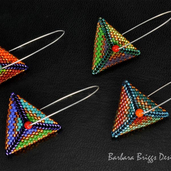 Geometric "Color Play" Triangle Drop Earrings Beading Kits
