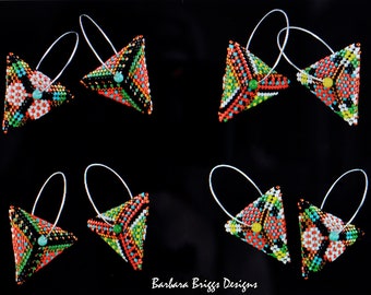 New Design - "Quadra Play" Geometric Triangle Drop Earring Beading Kit