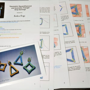 Tutorial for "Geometric Square Diamond and Isosceles Triangle Components" Drop Earrings