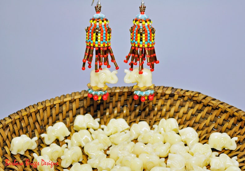 Novelty Beads Elephant Beads With Spoke Bead Components Etsy
