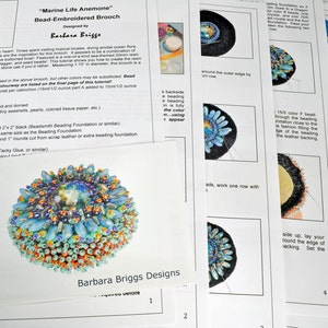 Tutorial for the &quot;Marine Life Anemone&quot; Bead Embroidered Brooch