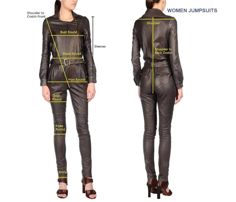 Handmade Genuine Leather Jumpsuit | Women's Long Sleeve Bodycon Catsuit | Custom Made image 8