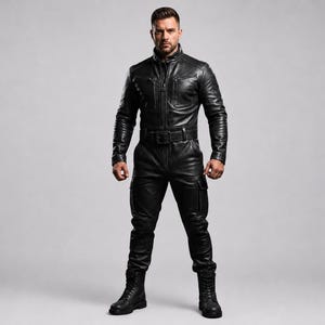 Handmade Brown Sheep Leather Motorcycle Jumpsuit: Biker Racing Suit image 4