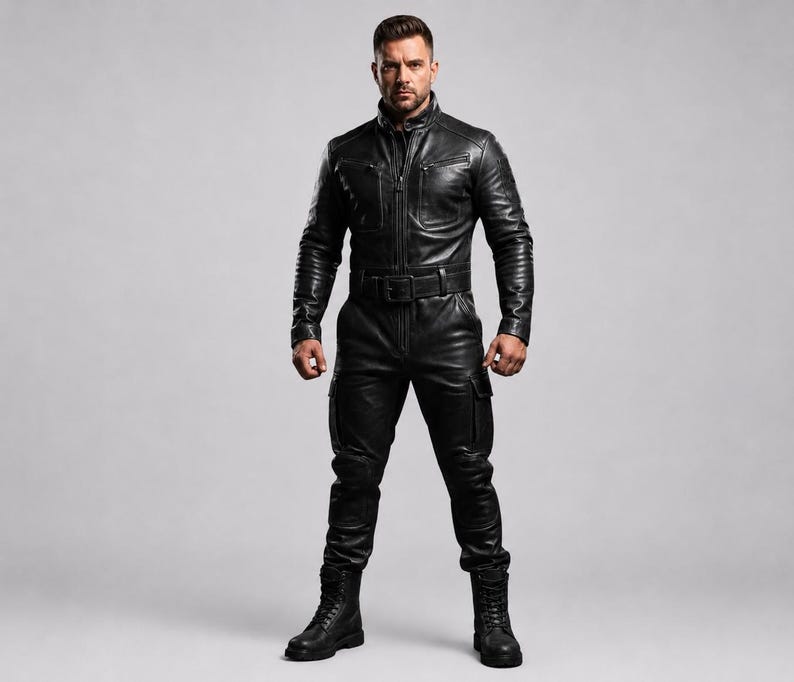 Handmade Brown Sheep Leather Motorcycle Jumpsuit: Biker Racing Suit image 4