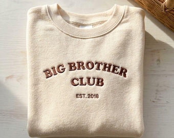 Gepersonaliseerde Big Brother Club-sweater, custom Est Year-kinderen met ronde hals