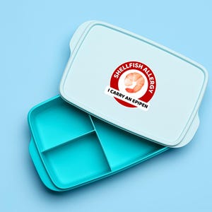 Allergy Alert Stickers: Waterproof Vinyl Decals for Lunchbox, Water Bottle, Laptop, Notebooks