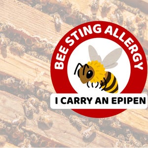 Waterproof Allergy Alert Sticker Sheets: Vinyl Decals for Lunchbox, Water Bottle, Laptops, Notebooks