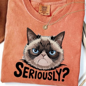 Funny Grumpy Cat T-Shirt: Sarcastic Meme Graphic Tee