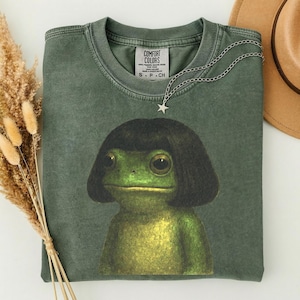 Frog Face With Bob Haircut Meme Shirt