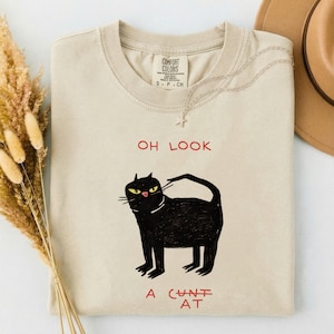 Funny Cat Shirt, Oh Look Cat Graphic Tee, Sarcastic Humor T Shirt immagine 1