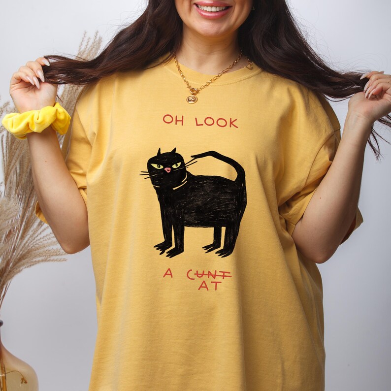 Funny Cat Shirt, Oh Look Cat Graphic Tee, Sarcastic Humor T Shirt immagine 3