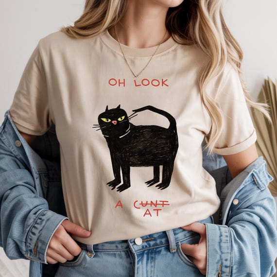 Funny Cat Shirt, Oh Look Cat Graphic Tee, Sarcastic Humor T Shirt