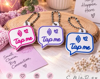 NFC Schlüsselanhänger „Tap me“ – programmierbarer 3D NFC Tag für Social Media, Website & Wunschlink