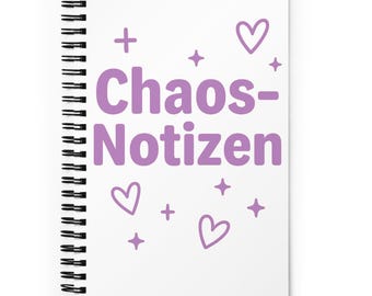 A5 Notizbuch „Chaos-Notizen“ | Spiral-Notizblock 140 Seiten gepunktet | Geschenk für Alltagschaoten & Studenten | SoulNotesPrints