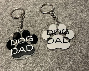 Dog Dad Acryl Schlüsselanhänger rund – handgemacht – minimalistisches Geschenk für Hundebesitzer & Hundepapas