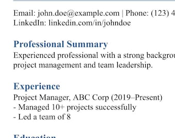 Modern Resume and Cover Letter Template  | Editable in Word | Professional CV