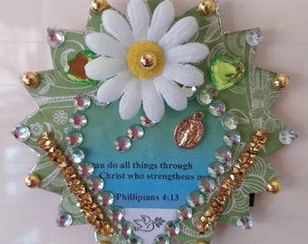 Philippians 4:13 Scripture Wall Art, Christian Gift, Handmade Bible Verse Decor, Faith Home Decor, Religious Wall Hanging”Magnet