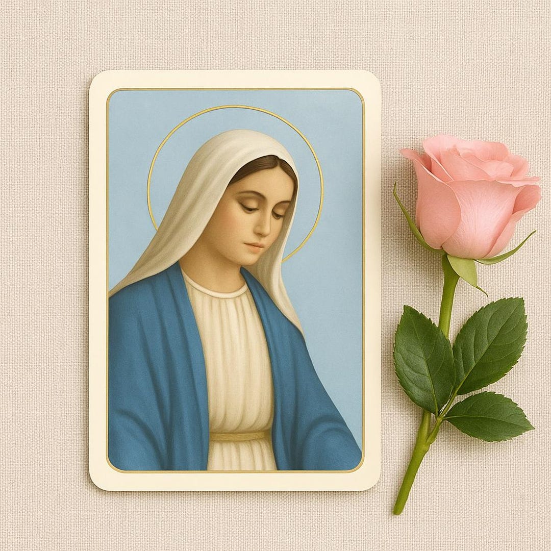Mother Mary Prayer Card | Catholic Art Printable (digital Download ...